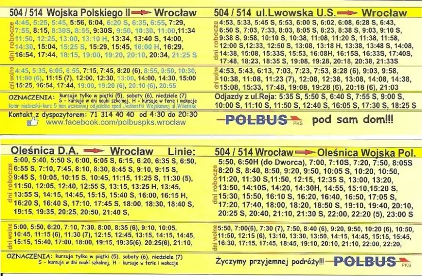 Polbus rozkład jazdy Sobótka Wrocław – sprawdź godziny odjazdów