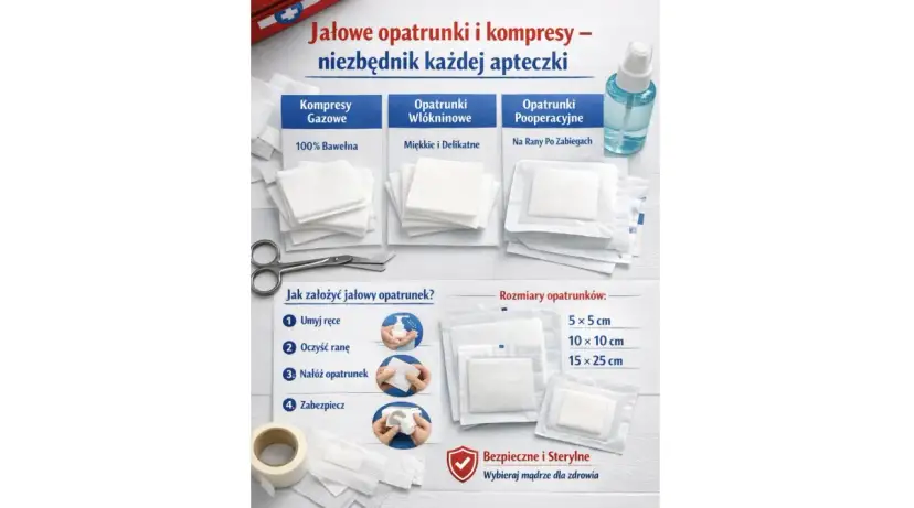 Jałowe opatrunki i kompresy – niezbędnik każdej apteczki