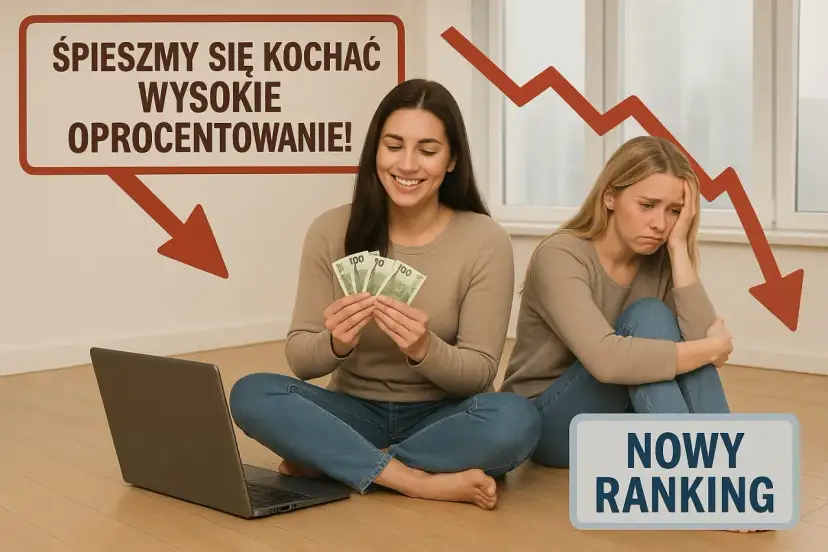 Szukasz informacji: depozyt co to? Jedna kobieta cieszy się z pieniędzy, druga martwi się spadkami. Nowy ranking lokat.