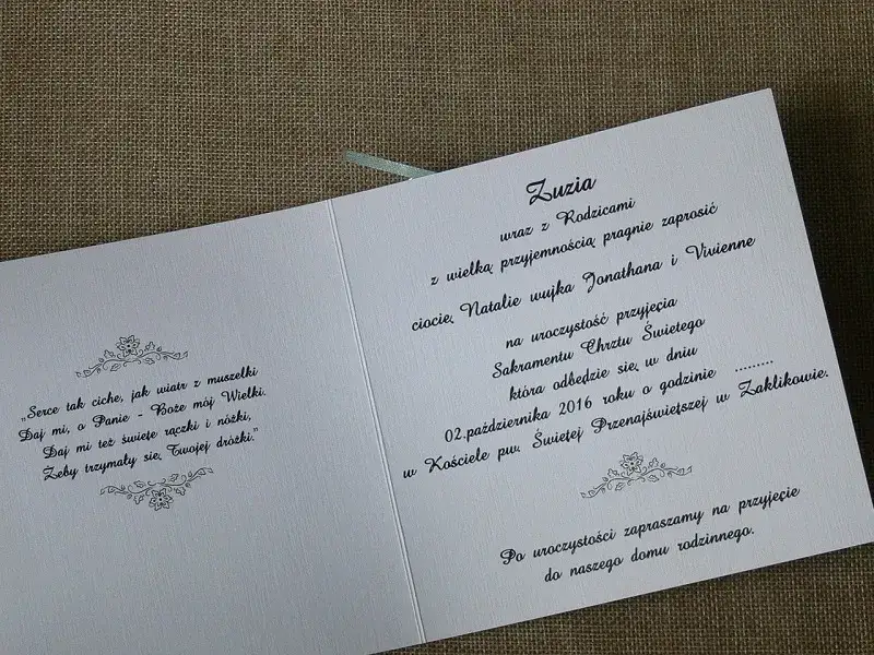 Jak wypisać zaproszenie na chrzest dla cioci, aby wzruszyć rodzinę