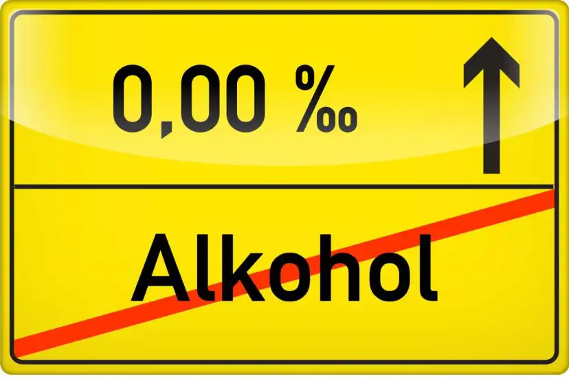 Znak drogowy informuje: 0,00 promila alkoholu. W Maroku nie można wwieźć alkoholu.