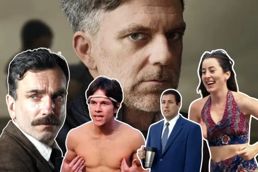 Kolaż postaci z filmów Paula Thomasa Andersona: Daniel Day-Lewis, Mark Wahlberg, Adam Sandler i Alana Haim.
