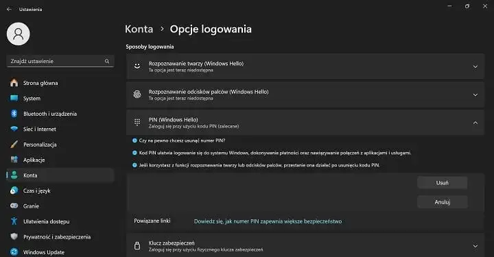 Jak wyłączyć PIN w Windows 11 i poprawić bezpieczeństwo logowania