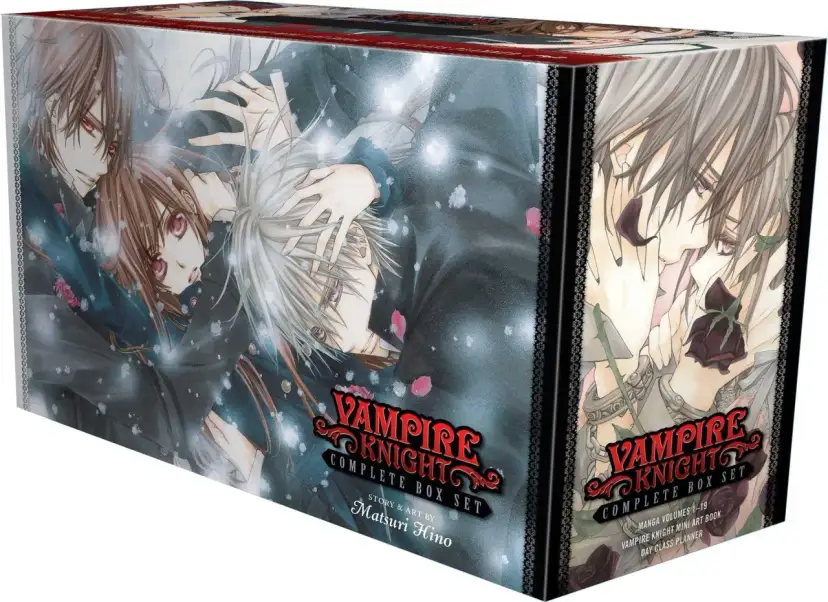 Vampire Knight Complete Box Set mit Anime-Illustrationen von Kaname, Yuki und Zero.