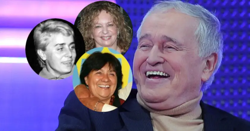 Jan Nowicki z uśmiechem, obok zdjęcia jego żony i innych kobiet z jego życia.