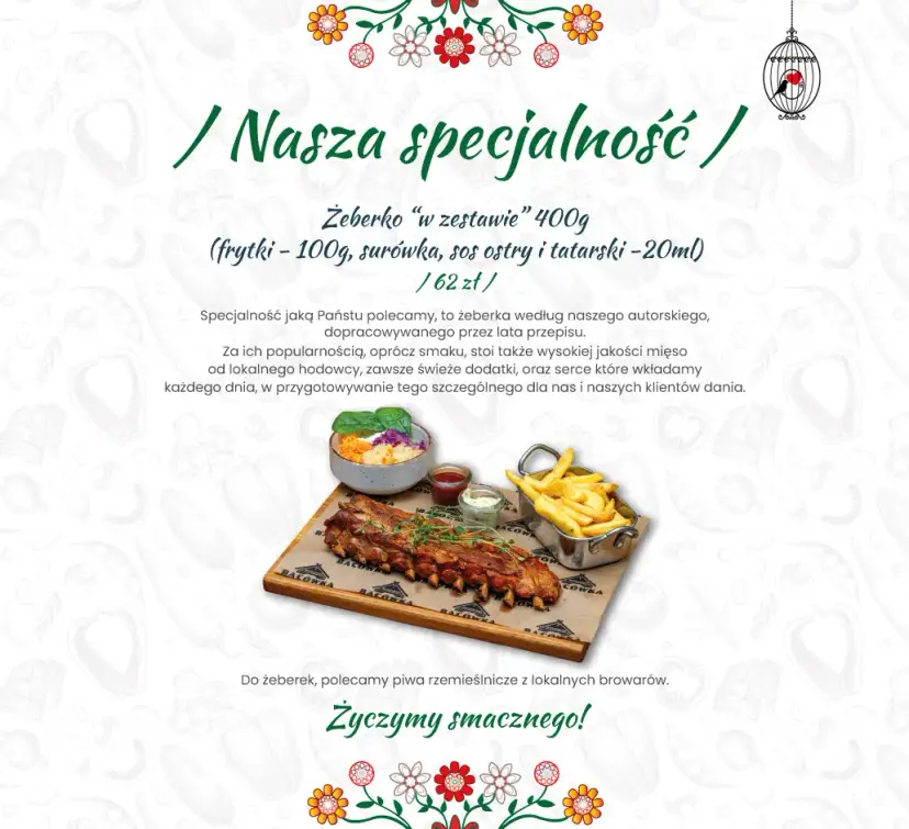 Menu restauracji Bacówka - poznaj smaki, które musisz spróbować
