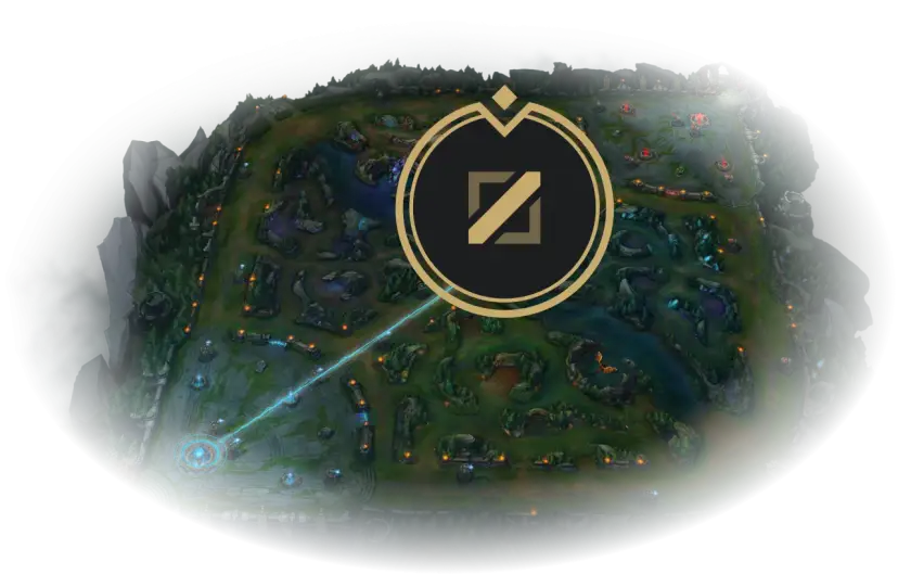 Mapa gry League of Legends z logo gry.
