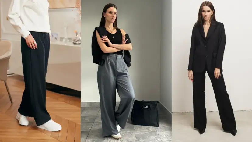 Szerokie spodnie z wysokim stanem stylizacje, które podkreślą Twoją sylwetkę