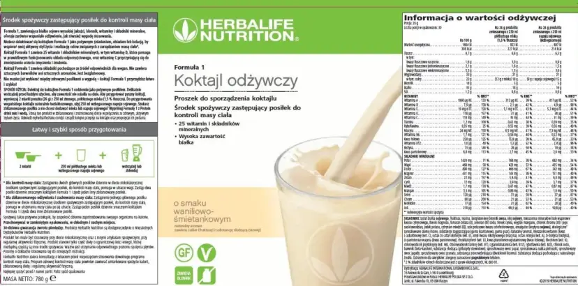 Koktajl Herbalife Formuła 1: Skład, efekty, cena. Czy warto?