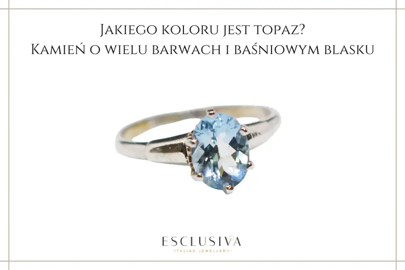 Srebrny pierścionek z błękitnym topaz, kamień o wielu barwach, idealny dla znaku zodiaku.