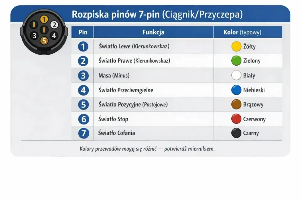 Schemat wtyczki 7 pin - Podłącz przyczepę bez błędów!