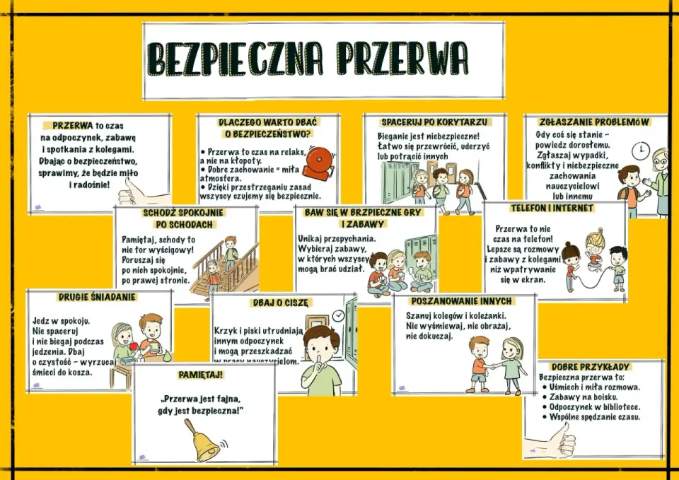 Przerwy w szkole: Ile trwają? Jak zadbać o bezpieczeństwo i czas dziecka?