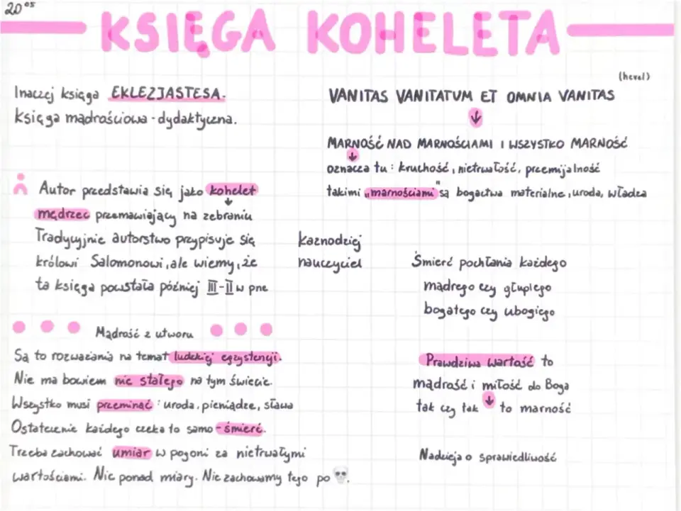 Kohelet streszczenie: Marność czy sens? Klucz do matury!