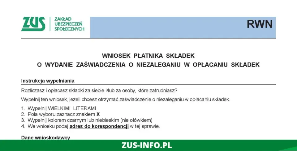 Wniosek o niezaleganiu ZUS - Jak złożyć RWN i uniknąć odmowy?