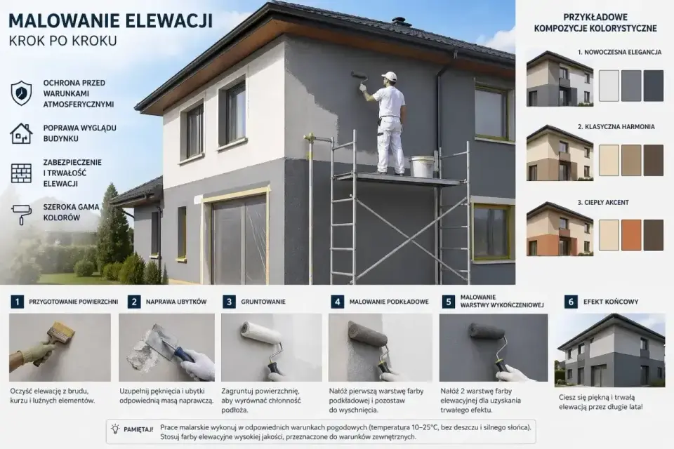 Malowanie elewacji krok po kroku - farba, koszty i trwałość