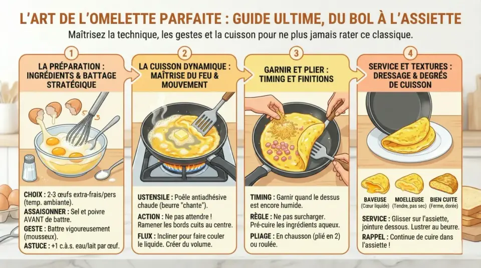Omelette parfaite - Le guide ultime pour une texture moelleuse