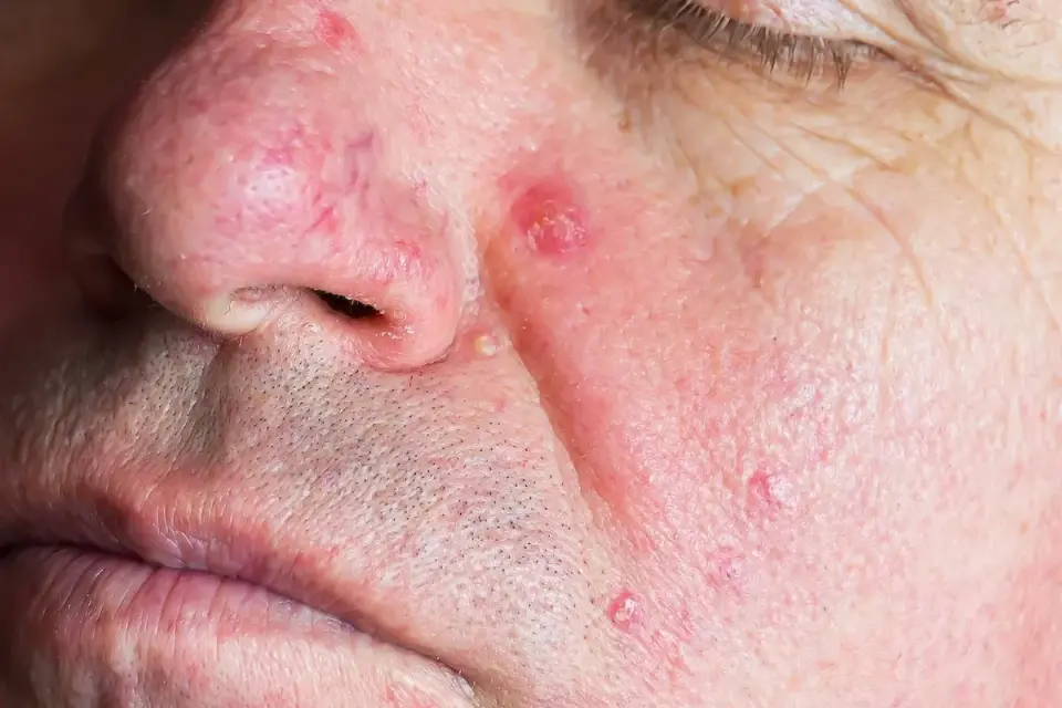 Krosty na twarzy - jak odróżnić trądzik, rosacea i podrażnienie