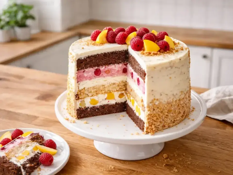 Tort śmietankowy na biszkopcie - lekki, stabilny i elegancki