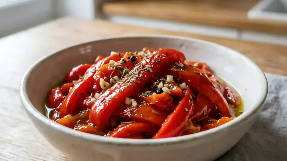Poivrons marinés à l'huile d'olive, la méthode pour les réussir