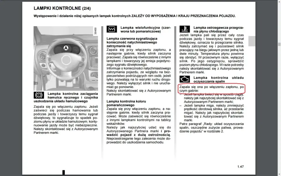 Kontrolka zygzak w Dacii - Co oznacza i czy można jechać dalej?