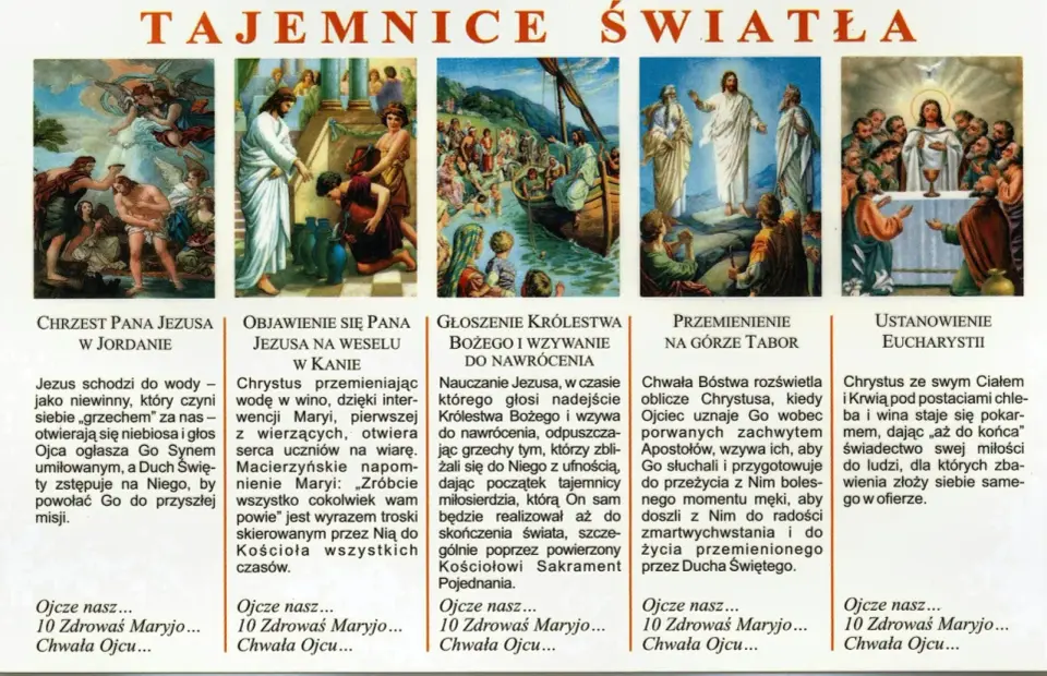 Tajemnice światła - Różaniec w czwartek. Jak się modlić?