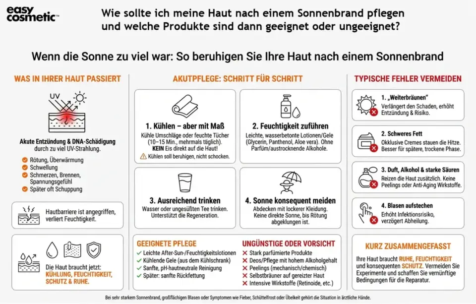 Was hilft gegen Sonnenbrand? Richtig kühlen und pflegen